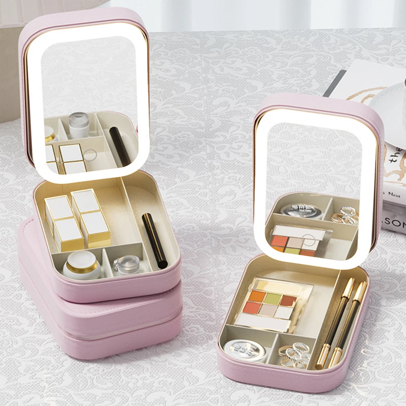 Adreza Make-Up Box™| Voorzien van Driekleurige Verstelbare LED-Make-Up Spiegel