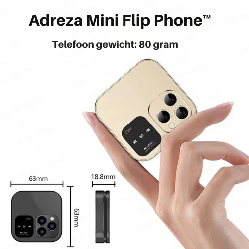 Adreza Mini Flip Phone™ | 2 Sim kaart Opvouwbare Mobiele Telefoon