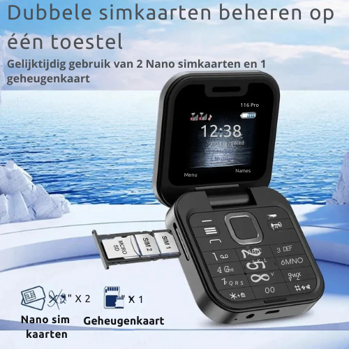 Adreza Mini Flip Phone™ | 2 Sim Card Foldable Mobile Phone