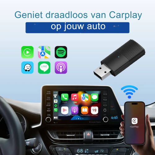 Adreza Draadloze USB Carplay™| Geniet van Draadloze Carplay In Je Auto