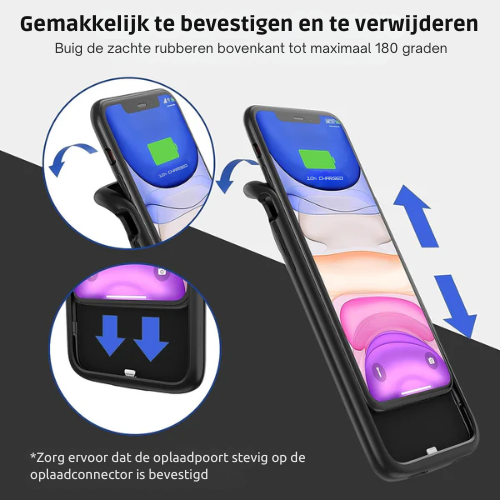 Adreza PowerCase™| Snellader batterijcase voor iPhone, 6800 mAh