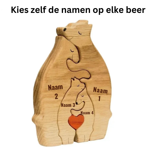 Adreza Houten Berenpuzzel™| Kies Zelf Namen Op Elke Beer Om Te Graveren