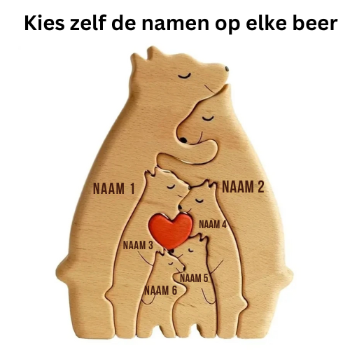 Adreza Wooden Bear Puzzle™ | Choose Your Own Names to Engrave on Each Bear