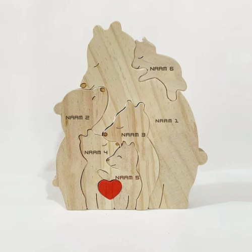 Adreza Wooden Bear Puzzle™ | Choose Your Own Names to Engrave on Each Bear