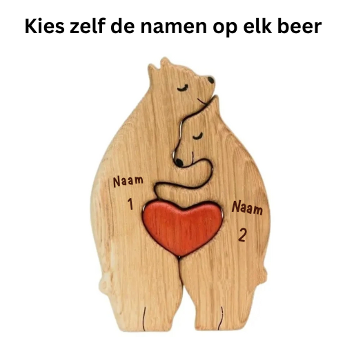 Adreza Houten Berenpuzzel™| Kies Zelf Namen Op Elke Beer Om Te Graveren