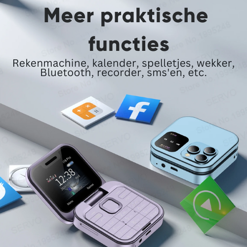 Adreza Mini Flip Phone™ | 2 Sim kaart Opvouwbare Mobiele Telefoon