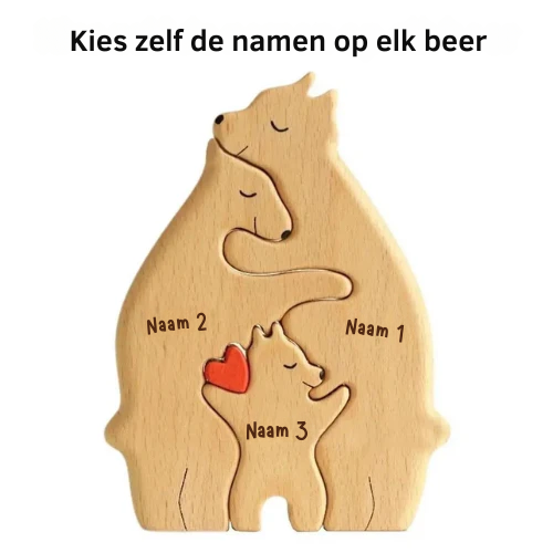 Adreza Houten Berenpuzzel™| Kies Zelf Namen Op Elke Beer Om Te Graveren