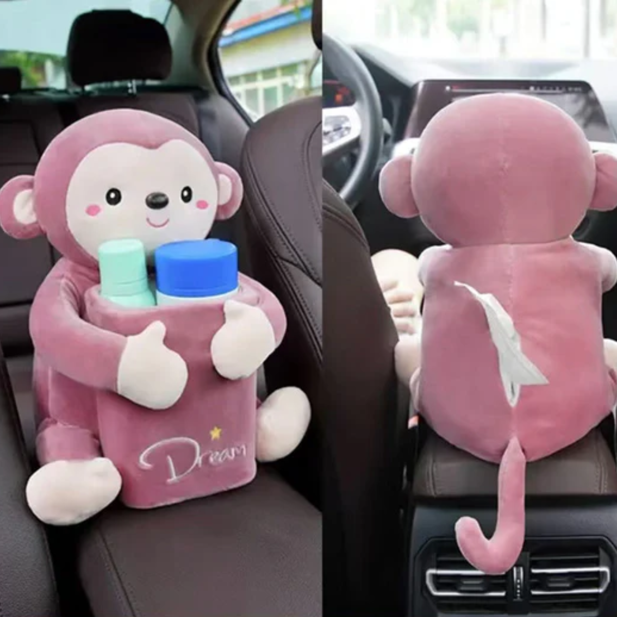 Adreza 2-in-1 Cute Car Pet Holder™ | Storage Bin and Tissue Holder in One