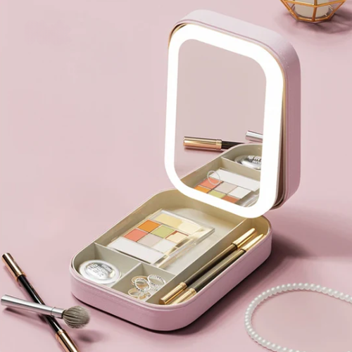 Adreza Make-Up Box™| Voorzien van Driekleurige Verstelbare LED-Make-Up Spiegel