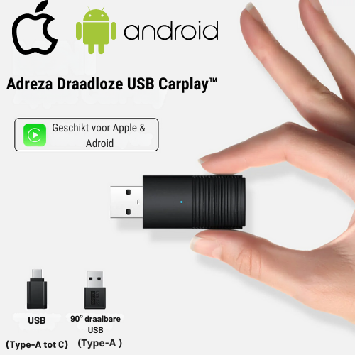 Adreza Draadloze USB Carplay™| Geniet van Draadloze Carplay In Je Auto